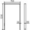 Lean-on hoop made of steel tube | Square tube, 80 x 20 mm | without cross bar | total width: 750 mm | hot-dip galvanized